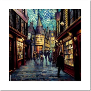 Starry Night in Diagon Alley Posters and Art